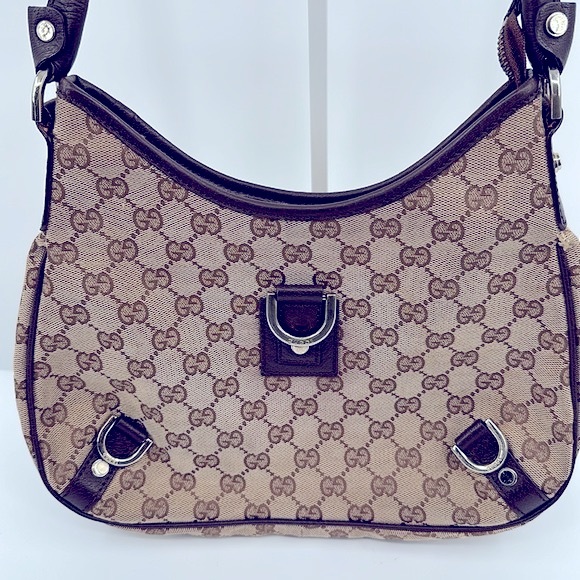 Authentic GUCCI Abbey GG Monogram Hobo- Tan - Picture 3 of 17